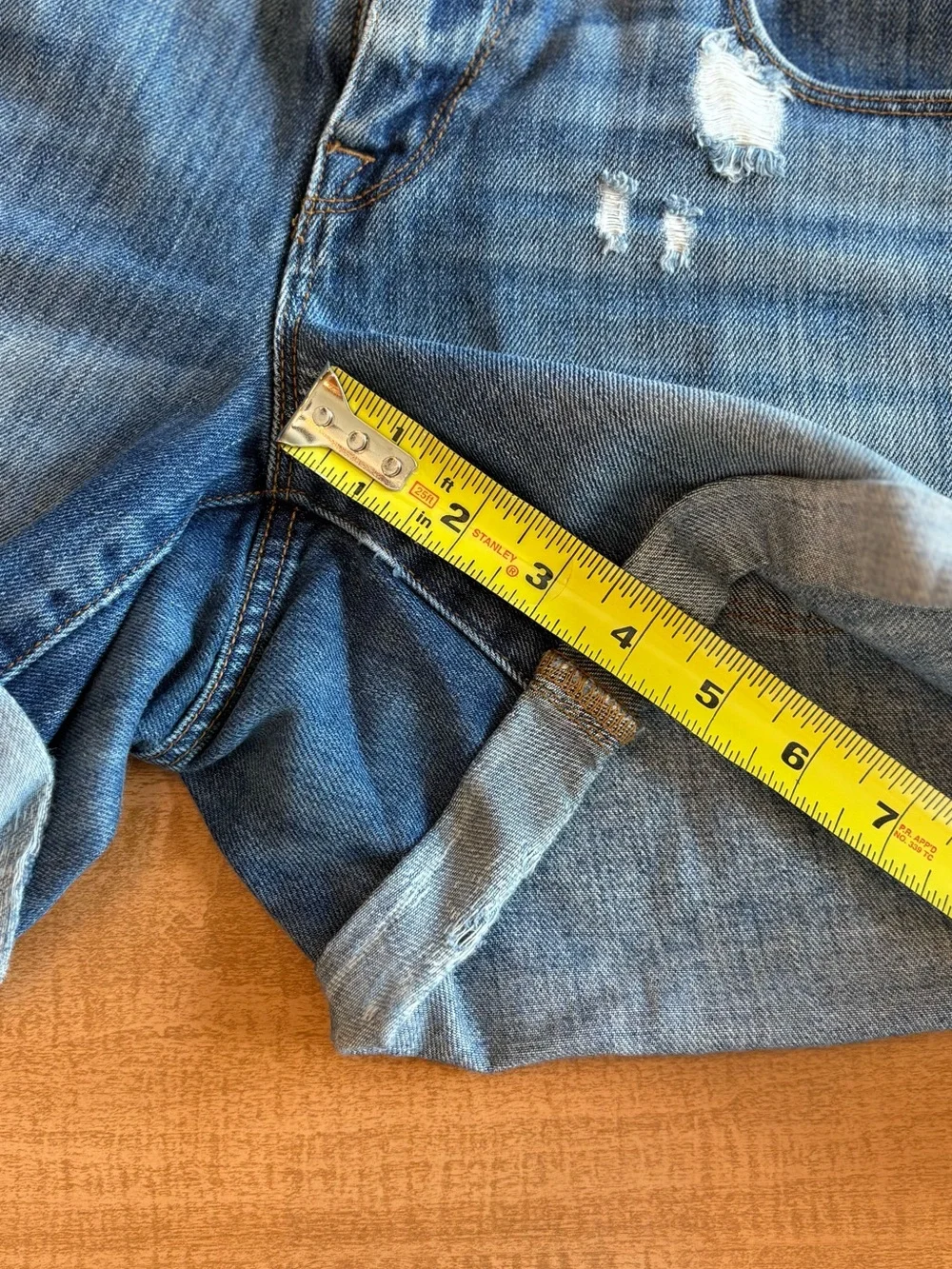 J. Crew Midwash Distressed Denim Roll-Cuff Shorts